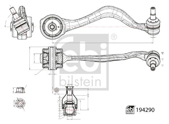Control/Trailing Arm, wheel suspension